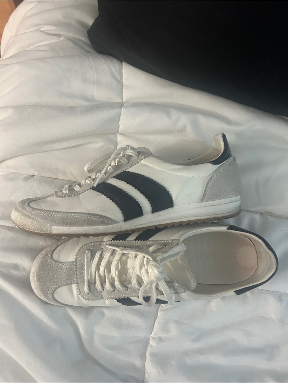 Madden girl White and Black Retro Runner Sneakers